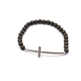 Vintage Beaded Cross Bracelet With Diamond Accessories – Stylish Gifts — 3