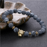 Agate Alloy Leopard head beaded bracelet – Jewelry Gift Ideas — 4