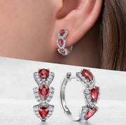 Klein Blue Zirconia Elegant Hoop Earrings – Birthday Gifts — 6