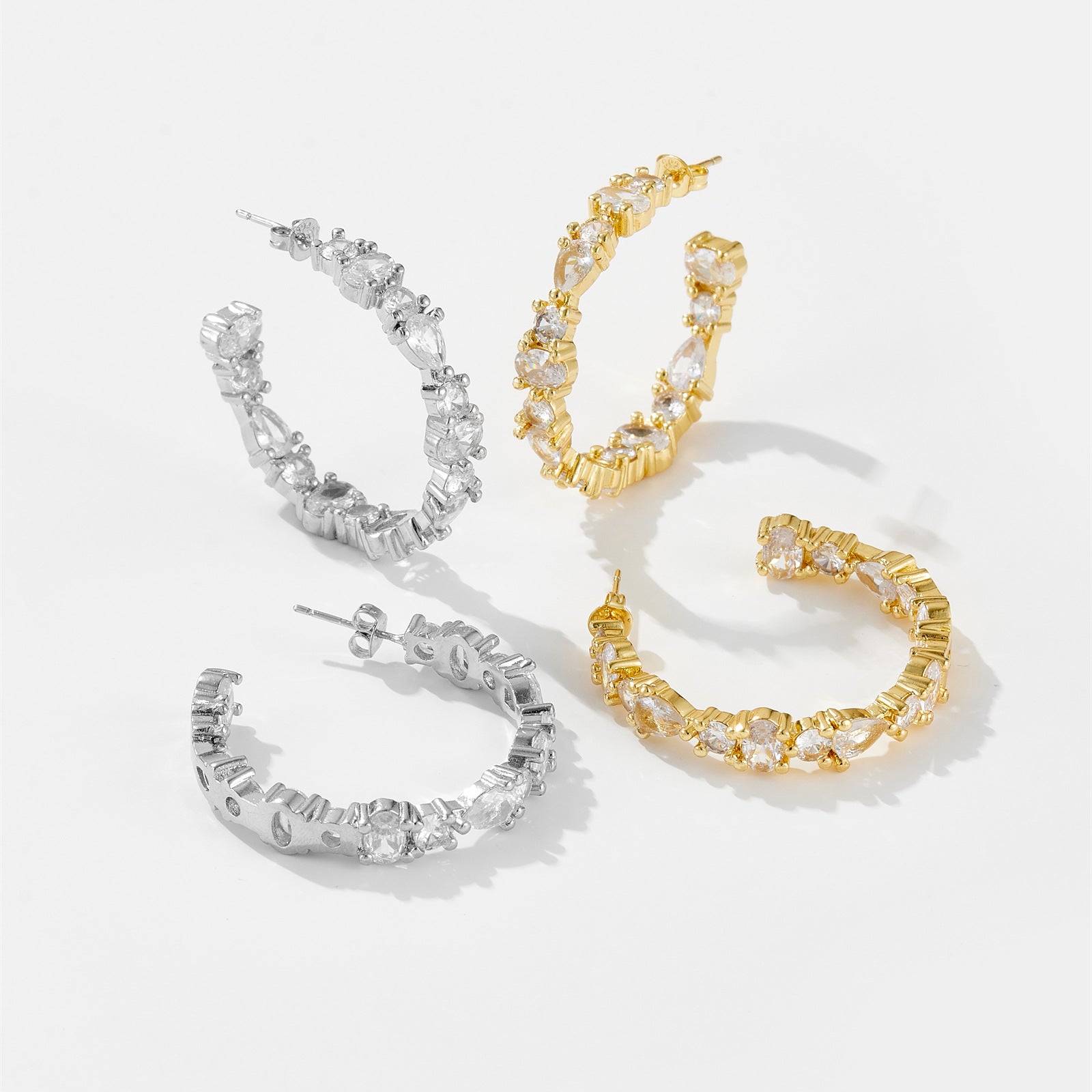 Fashion Zircon Simple Stud Earrings Women – Stylish Gifts — 1