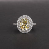 Women's High Carbon Diamond Oval Dove Egg Ring – Gifts for Her — 7
