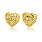 Woven Heart-shaped Pearl Stainless Steel Earrings – Practical Gifts — 2