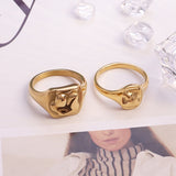Hot Human Chest 18K Gold Plated Stainless Steel Ring – Birthday Gifts — 8