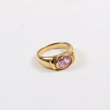 Titanium Steel Plated Gold Multicolor Zircon Ring – Thoughtful Gifts — 5