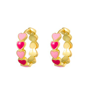 Colorful Oil Necklace Love Heart Earrings Women – Jewelry Gift Ideas — 11