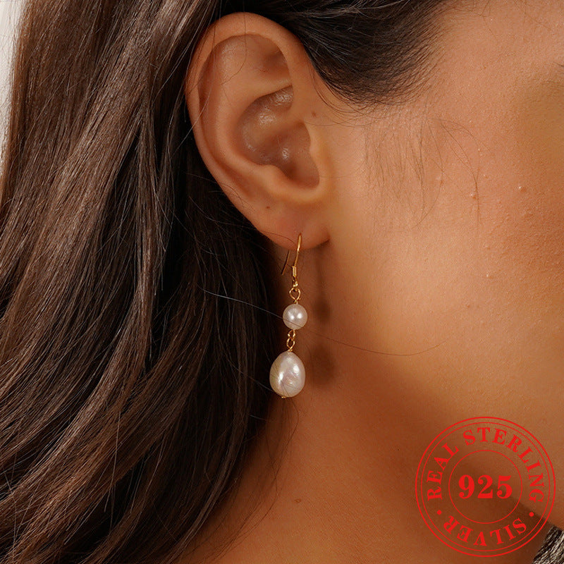 Natural Freshwater Pearl 925 Silver Needle Female – Jewelry Gift Ideas — 1