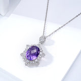 Geometric Denier Amethyst Pendant Sterling Silver – Jewelry Gift Ideas — 3