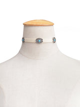 Metal Flower Plate Turquoise Necklace Collar – Jewelry Gift Ideas — 8