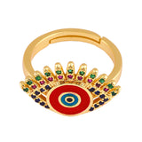 Lucky Eye Shape Geometric Ring Bronze Zirconium – Jewelry Gift Ideas — 6