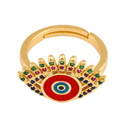 Lucky Eye Shape Geometric Ring Bronze Zirconium – Jewelry Gift Ideas — 6