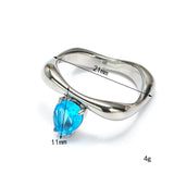 Inlaid Drop-shaped Zircon Irregular Titanium – Special Occasion Gifts — 5