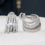 Multi-layer Line Stud Earrings With Diamonds – Holiday Gift Ideas — 2