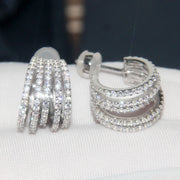 Multi-layer Line Stud Earrings With Diamonds – Holiday Gift Ideas — 2