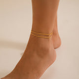 All-match Sparkling Slim Chain Metallic Anklet – Thoughtful Gifts — 1