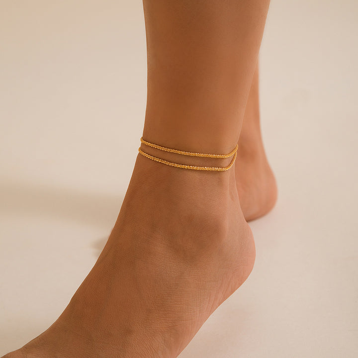 All-match Sparkling Slim Chain Metallic Anklet – Thoughtful Gifts — 1