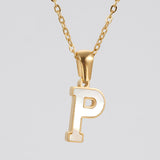 18K Gold Shell Stainless Steel Letter Pendant – Jewelry Gift Ideas — 19