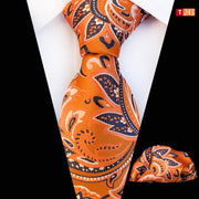 Pocket Square Tie Two-piece Set Polyester Jacquard – Surprise Gifts — 7
