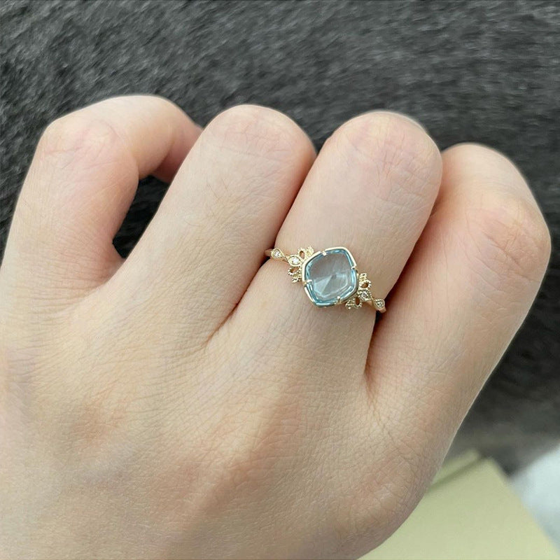 Vintage Diamond Ring Natural Topaz – Practical Gifts — 1