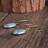 Fashion Turquoise Oval Edging Copper Earrings – Stylish Gifts — 3