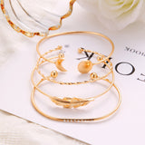 Creative Fashion Moon Round Leaf Inlaid Brick Bracelet – Stylish Gifts — 5