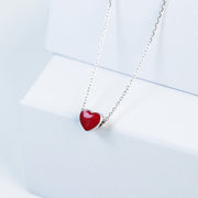 Discolored small red heart necklace – Jewelry Gift Ideas — 8