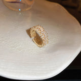Real Gold Electroplated Zircon Opal Double Layer Ring – Stylish Gifts — 5