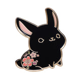 Cute Black Rabbit Brooch With Flowers – Jewelry Gift Ideas — 2
