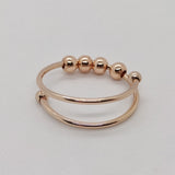 Stainless Steel Double Layer Turnable Ball Ring – Thoughtful Gifts — 3
