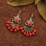 Bohemian Style Ethnic Style Earrings, Red Long Tassels – Stylish Gifts — 7