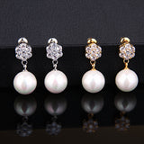 Round pearl long earrings – Special Occasion Gifts — 1