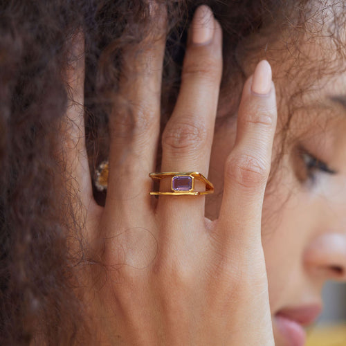 925 Silver Natural Amethyst Ring Antique Design – Unique Gift Ideas — 2