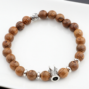 Hot Men Natural Wood Beads Cross Bracelets Onyx – Gifts for Him — 6