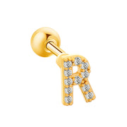 Inlaid Zircon 26 English Letters Ear Bone Stud – Meaningful Gifts — 5