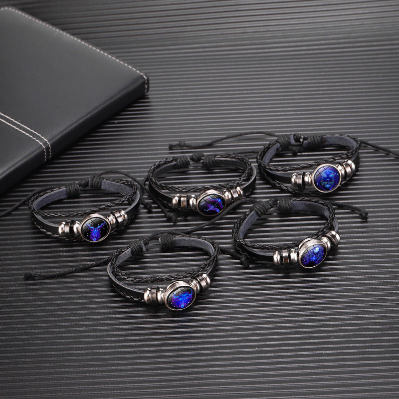 12 Zodiac Constellation Bracelet Luminous Braided – Jewelry Gift Ideas — 10