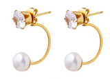 Grandeur Zirconia Pearl Earrings – Gift Ideas — 1