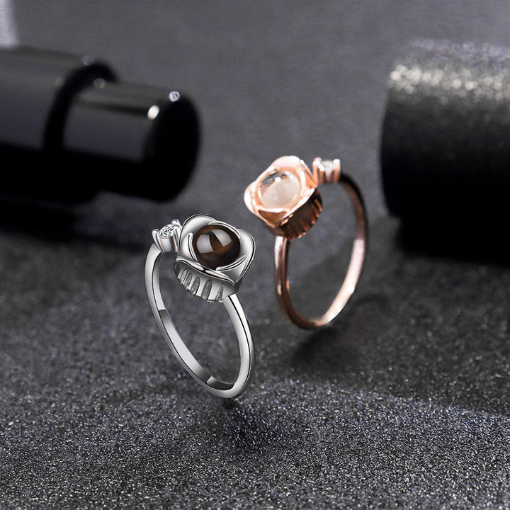 Rose Projection Couple Ring – Gifts for Couples — 1