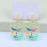 Women's Vintage Color Clash Embossed Acrylic Earrings – Gifts for Her — 6