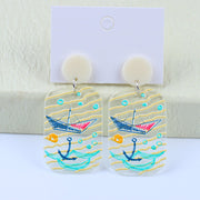Women's Vintage Color Clash Embossed Acrylic Earrings – Gifts for Her — 6