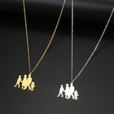 18k Gold Mirror Happy Family Necklace – Jewelry Gift Ideas — 3