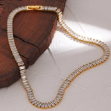 Zircon Tennis Chain Real Gold Plating OT Buckle – Jewelry Gift Ideas — 3