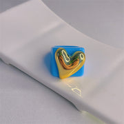 Electroplated Gold Heart-shaped Ring For Women – Gifts for Her — 7