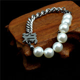 Advanced Pearl Chain Titanium Steel Letter – Jewelry Gift Ideas — 2