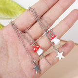 Long Resin Mushroom Star Earrings Geometric Chain – Jewelry Gift Ideas — 6
