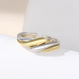 Irregular Water Ripple S925 Silver Ring Women – Gifts for Her — 3