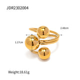Spherical Personality Ring Female Gold Steel Size Ball – Gifts for Her — 16