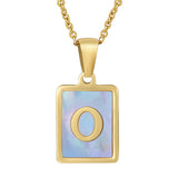 Titanium Steel 26 English Letter Necklace Blue – Jewelry Gift Ideas — 14