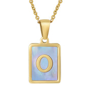 Titanium Steel 26 English Letter Necklace Blue – Jewelry Gift Ideas — 14