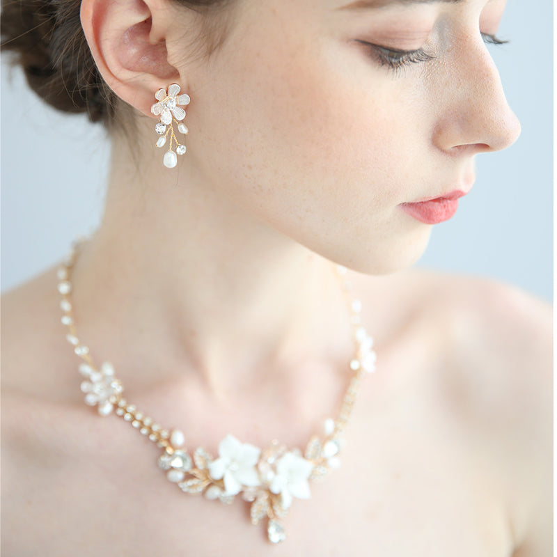Bridal Necklace Exquisite Ceramic Flower Wedding – Jewelry Gift Ideas — 1
