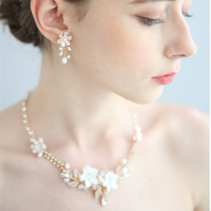 Bridal Necklace Exquisite Ceramic Flower Wedding – Jewelry Gift Ideas — 1