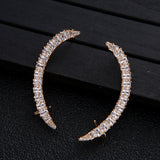 S925 Silver Needle Crescent Zircon Earrings – Birthday Gifts — 5